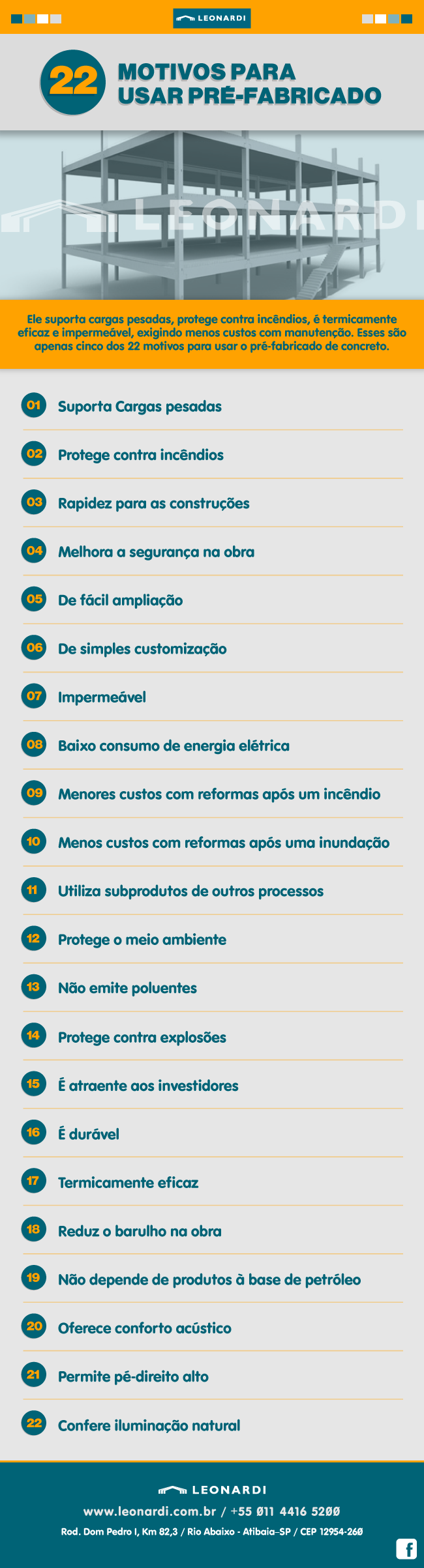 22 Motivos para usar pré-fabricados - Leonardi